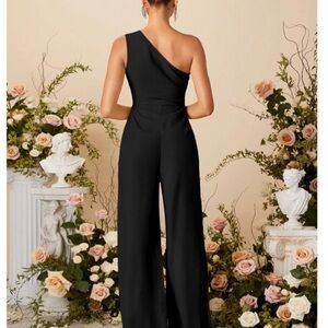 Elegant One Shoulder Wide Leg Pant Jumpsuit